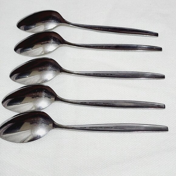 5 Stanley Roberts Rogers Stainless La Spana Teaspoon Spoons floral MCM flatware - Picture 8 of 11